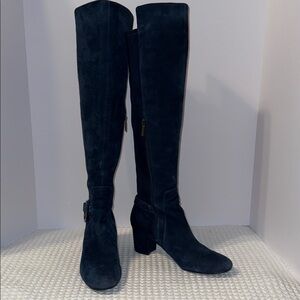 WOMENS Karl Lagerfeld Cami Over The Knee Boots Suede Midnight Blue SZ 9.5